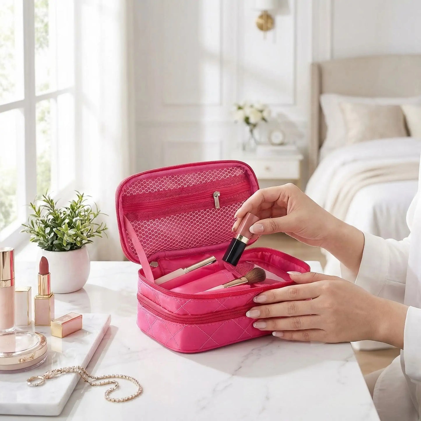 vanity femme rose fonce