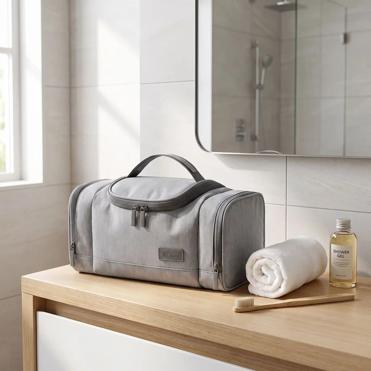 vanity souple compartimente gris