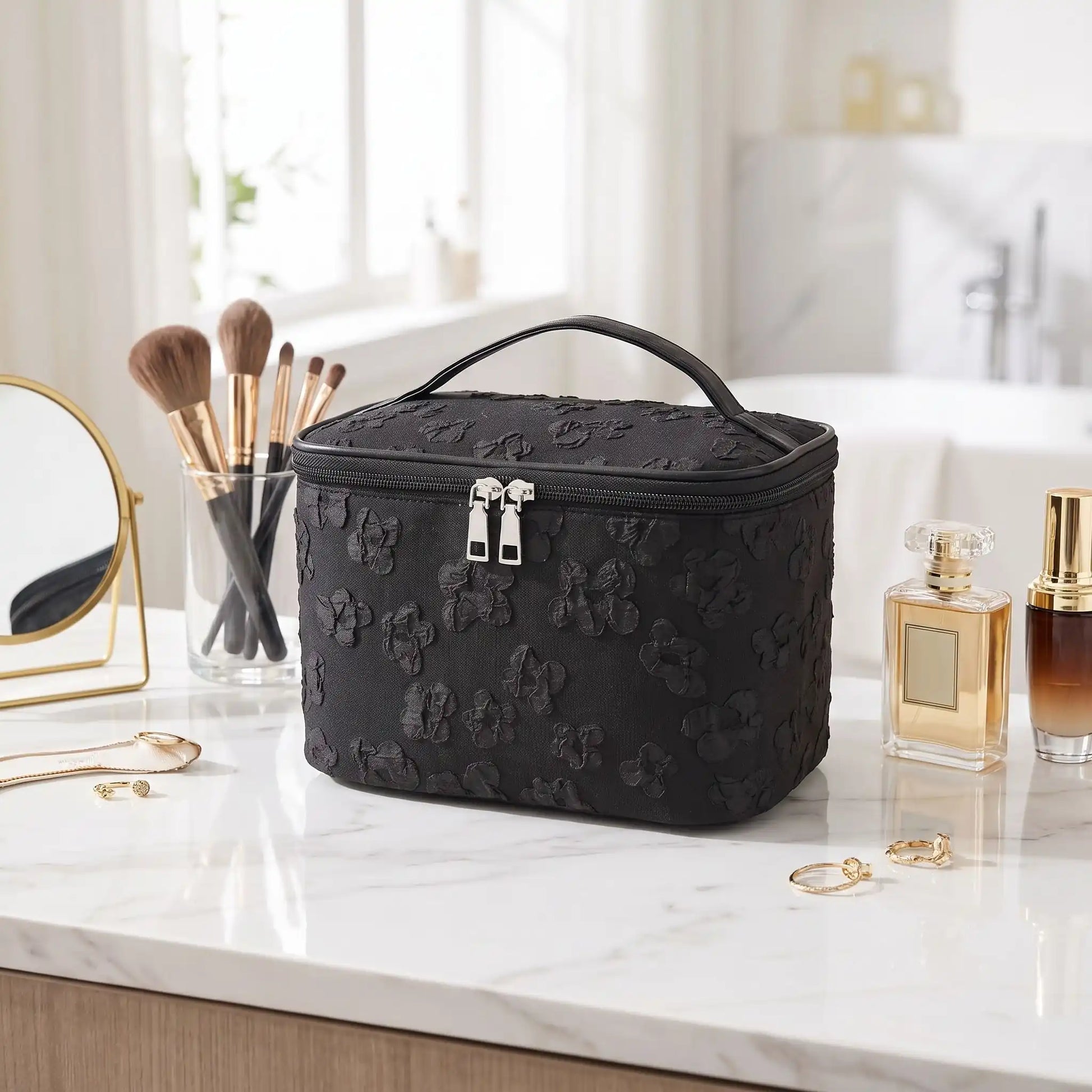 Grand vanity tissu femme noir