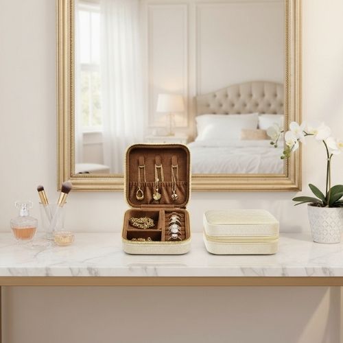 boite a bijoux beige marron