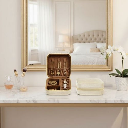 boite a bijoux beige marron