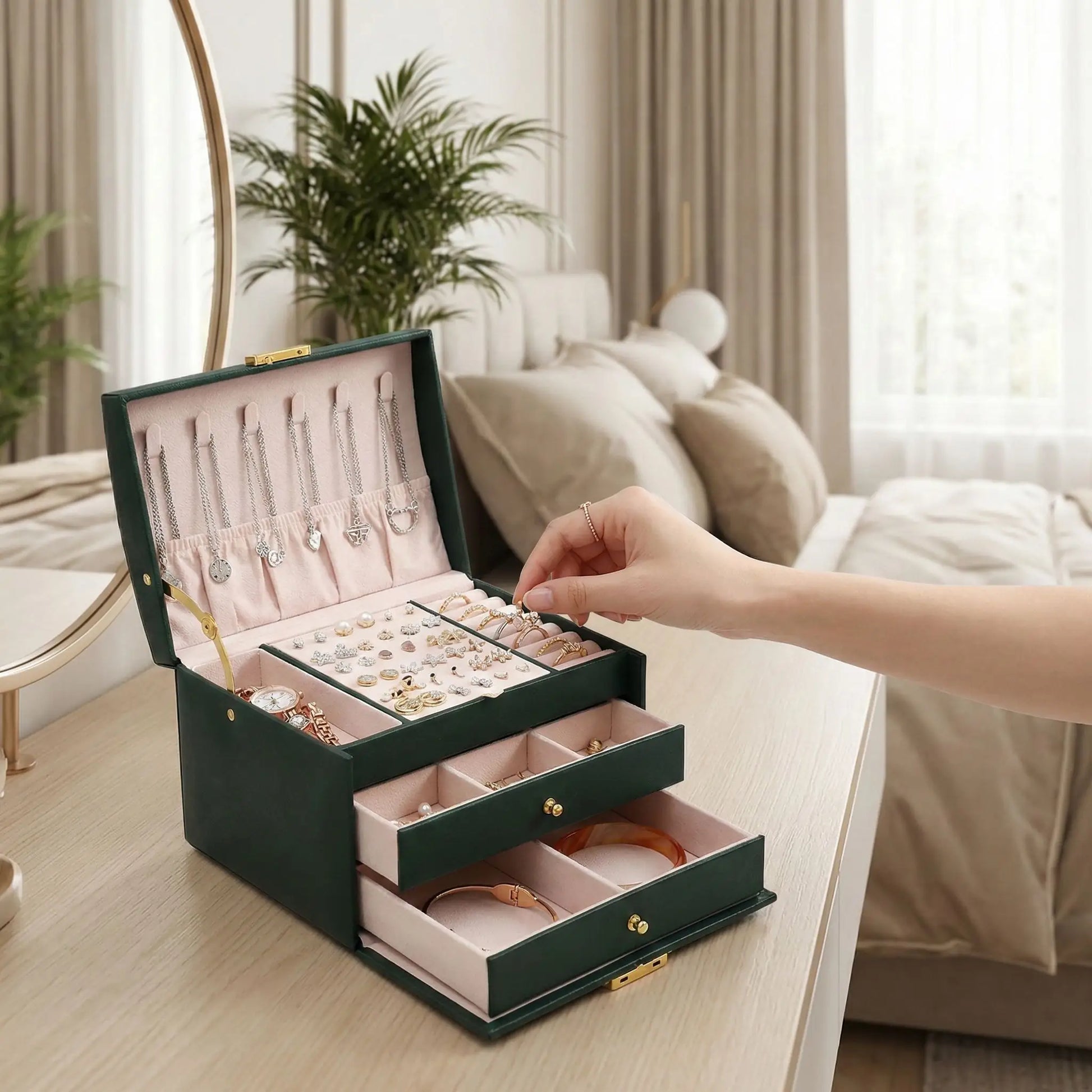 boite a bijoux remplie accessoires