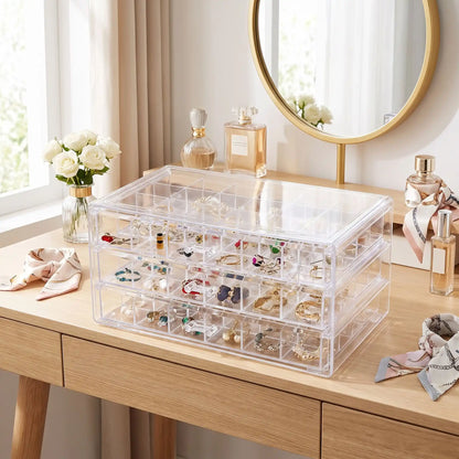 boite rangement acrylique maquillage bijoux transparent
