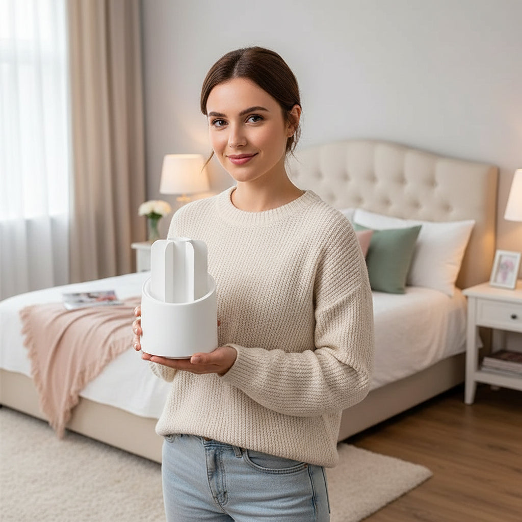 femme porte rangement maquillage