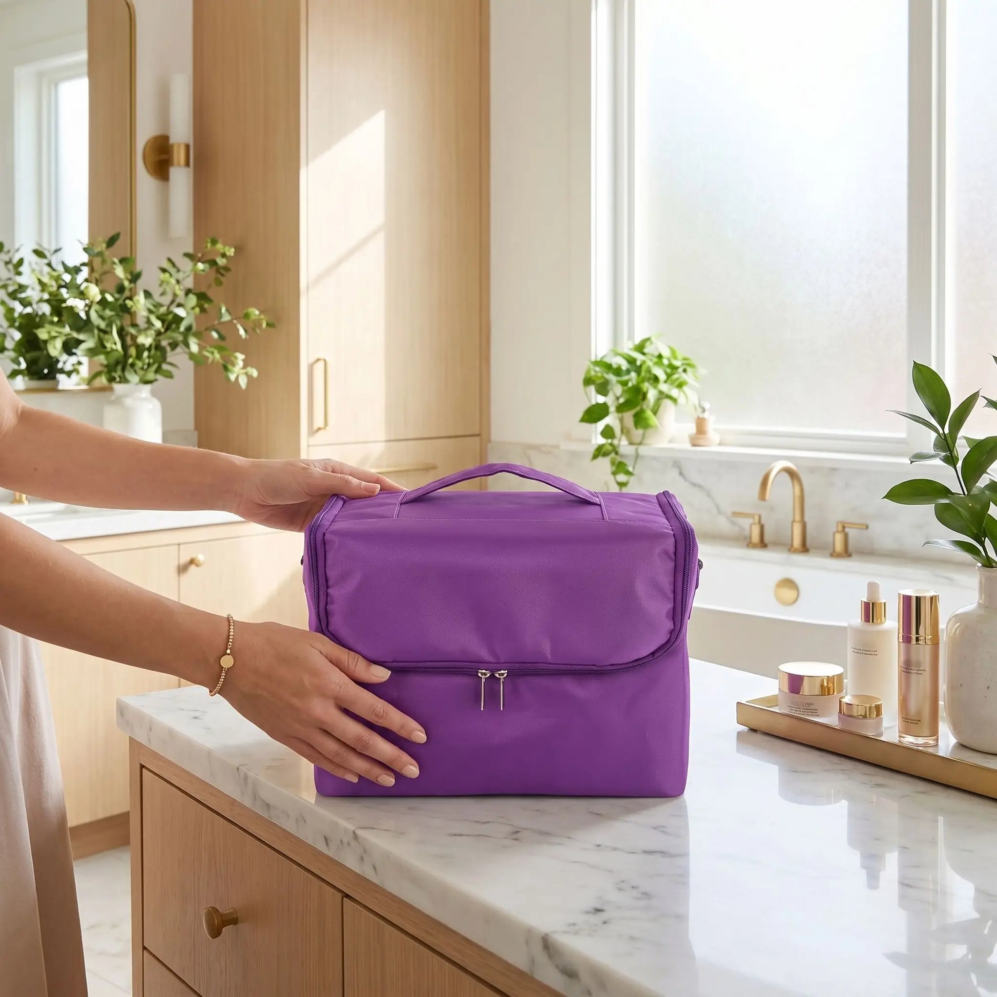 grand vanity case femme mauve