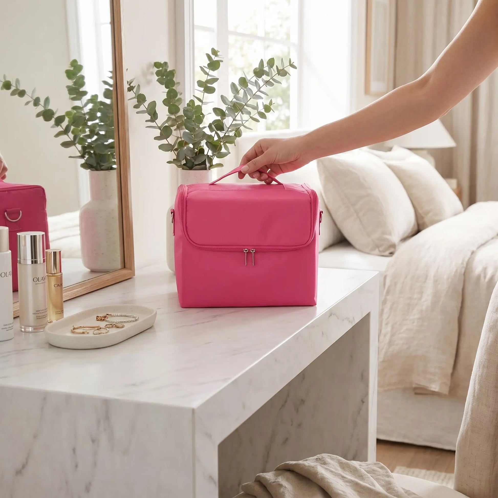 grand vanity case femme rose