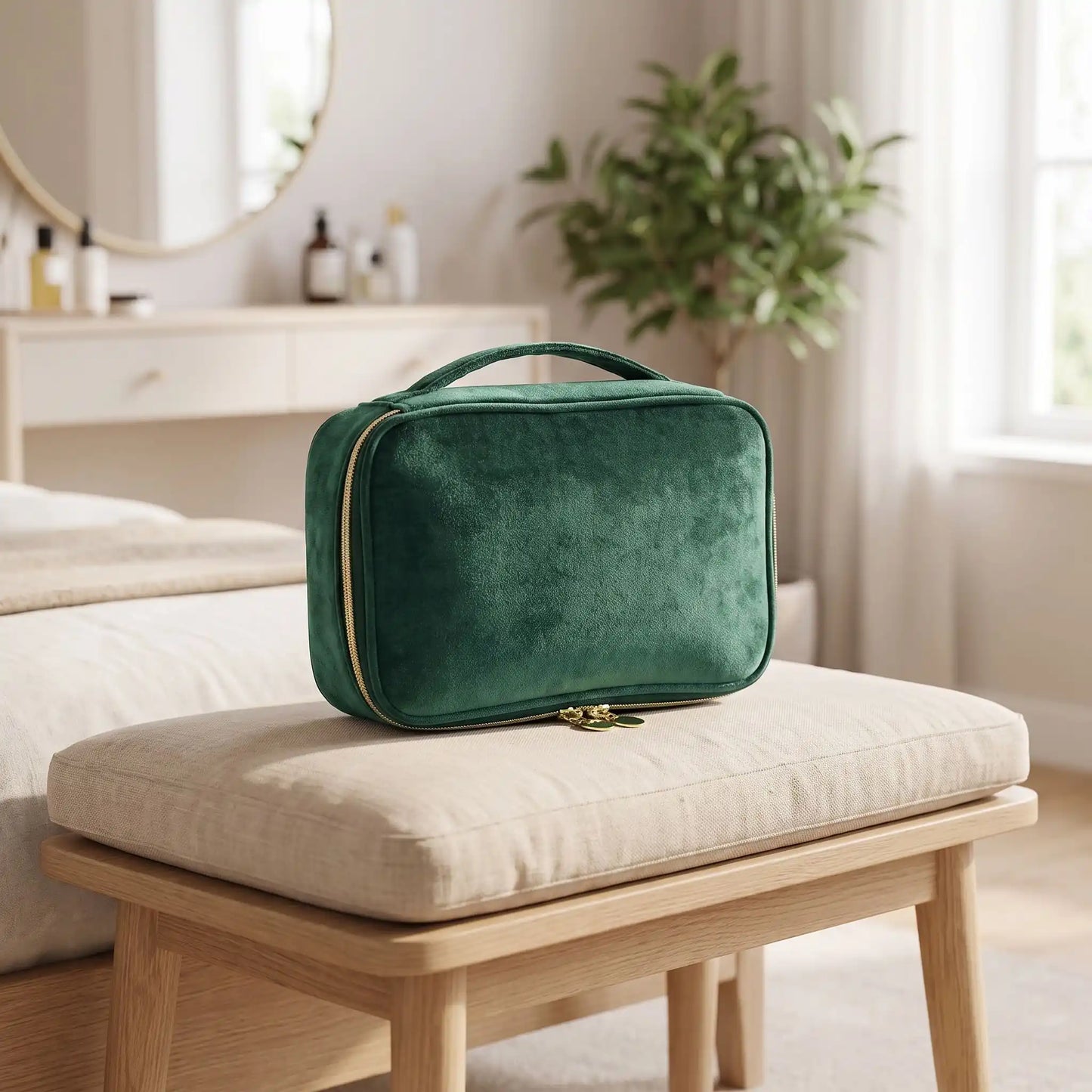 grand vanity maquillage souple vert