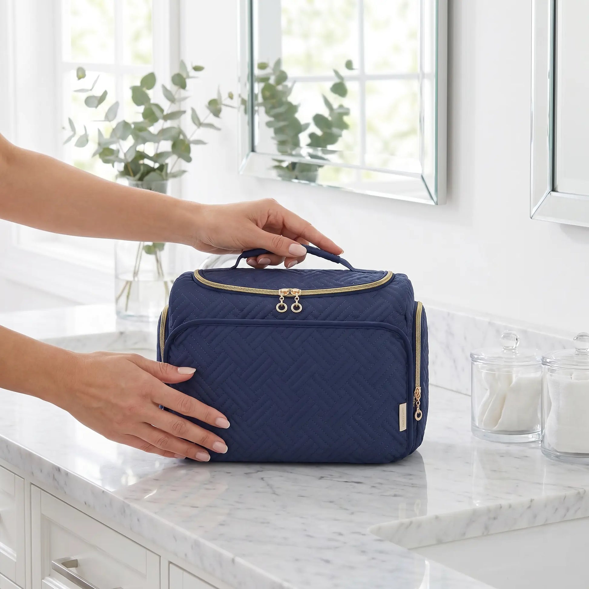 grande vanity femme bleu fonce