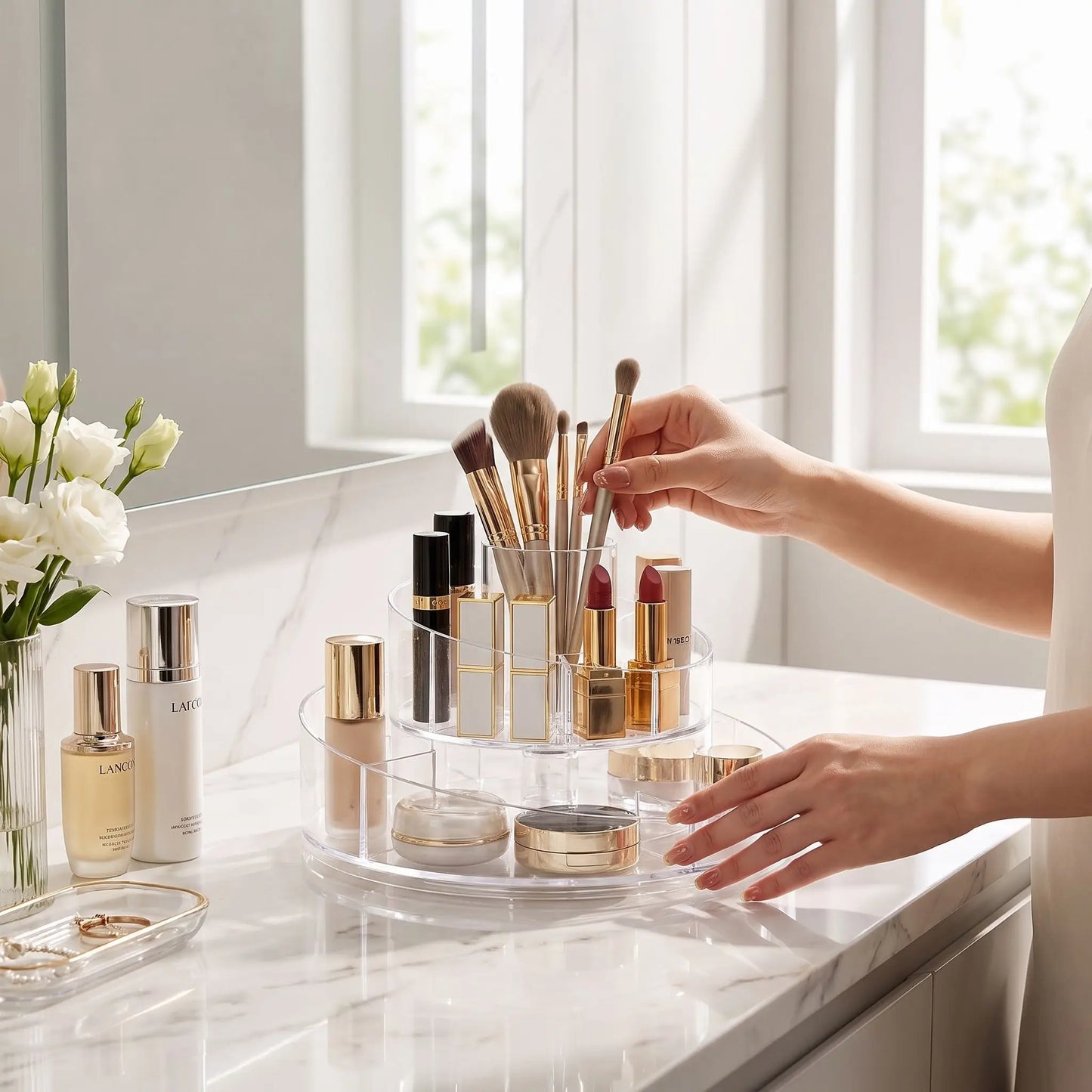 organisateur cosmetique rotatif pratique