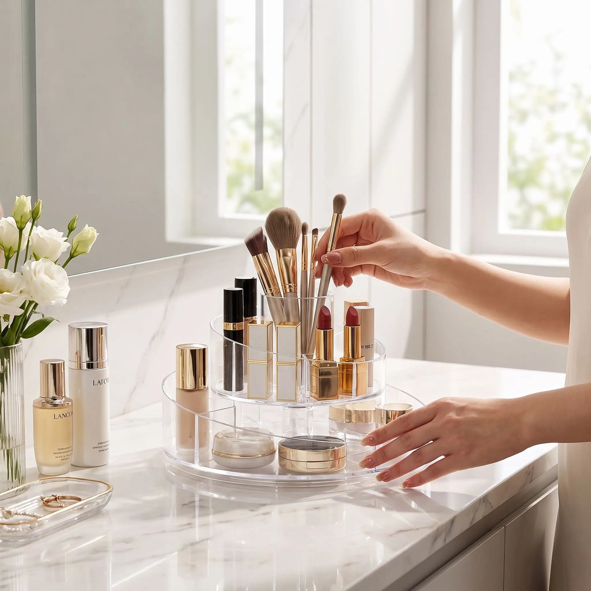 organisateur cosmetique rotatif pratique
