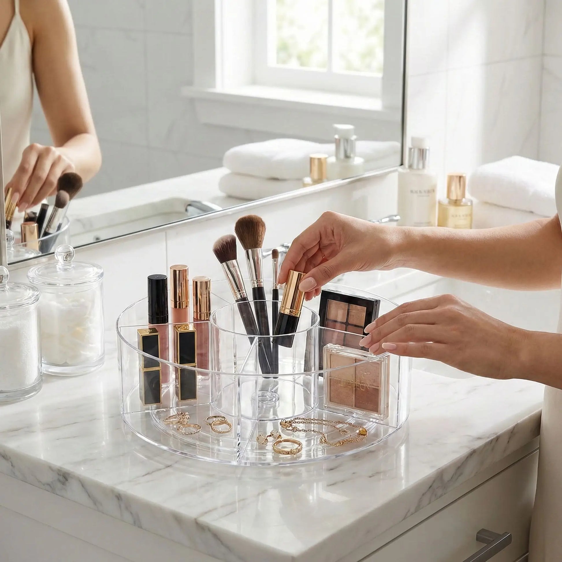 organisateur de maquillage bijoux ajustable rotatifsr otatifs a 360  degrespratique