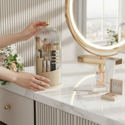 organisateur de maquillage rotatif beige