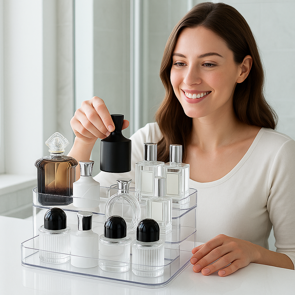 organisateur maquillage comptoir parfums