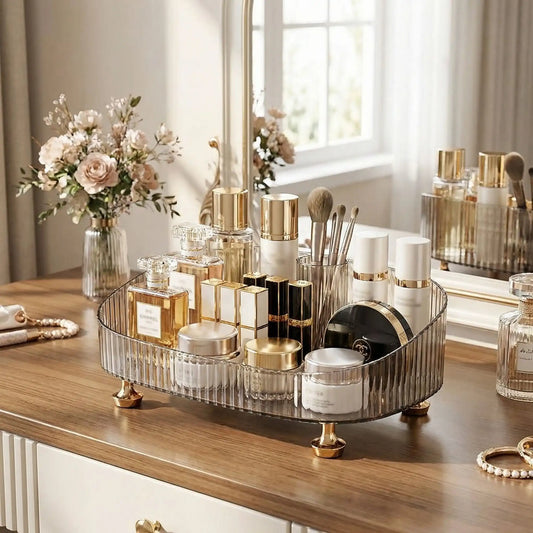 organisateur maquillage rotatif clair