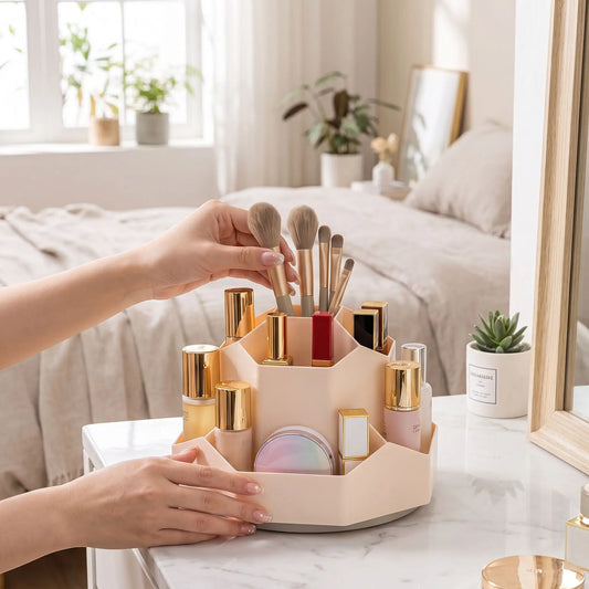 organisateur maquillage rotatif impeccable
