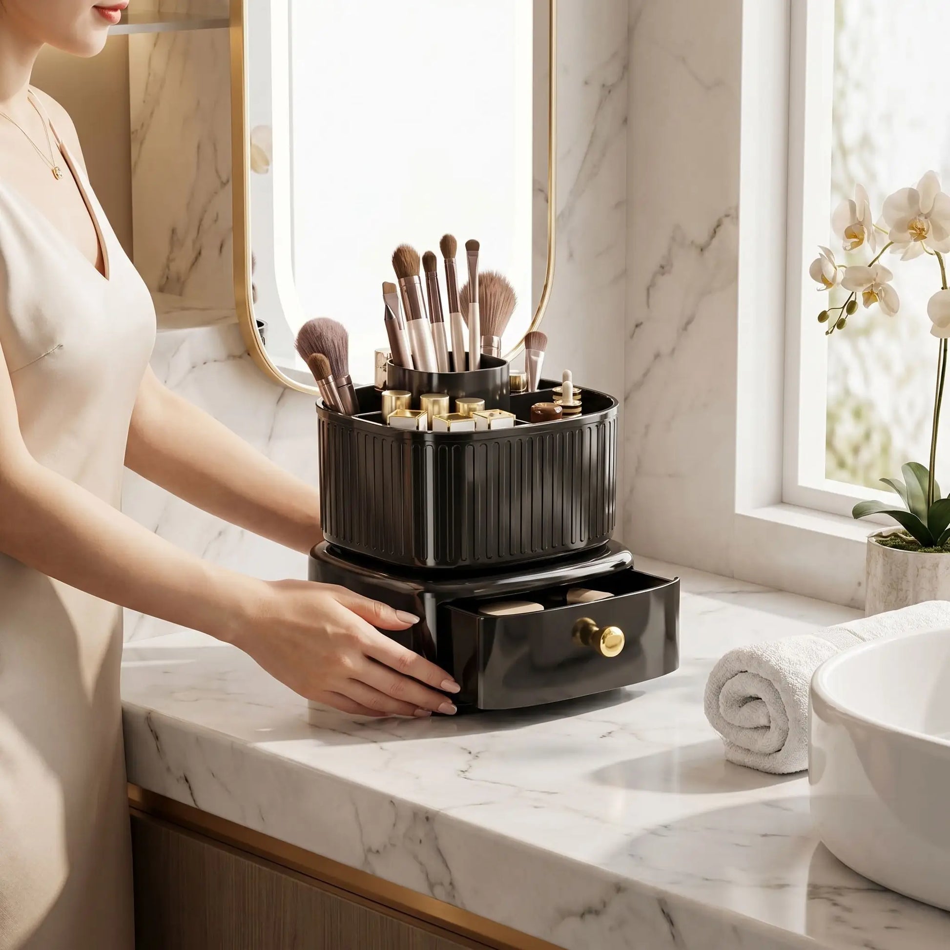 rangement a maquillage poser table