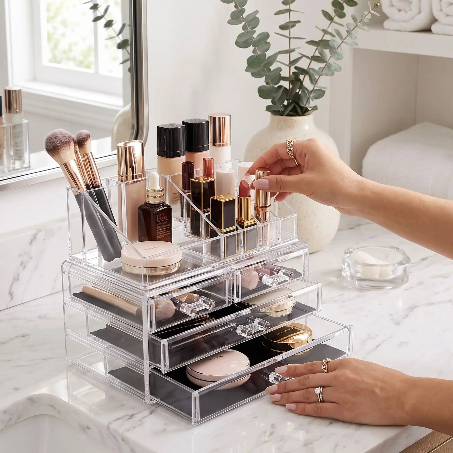 rangement maquillage acrylique parfait