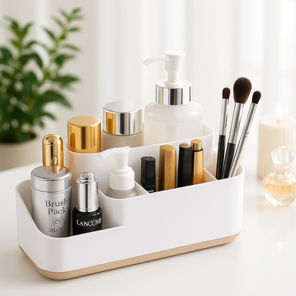 rangement maquillage avec compartiments efficace