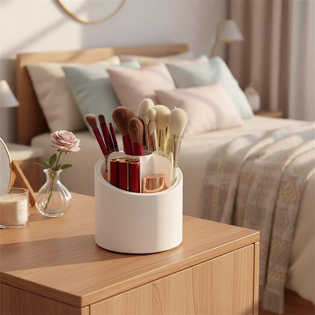 rangement maquillage avec compartiments