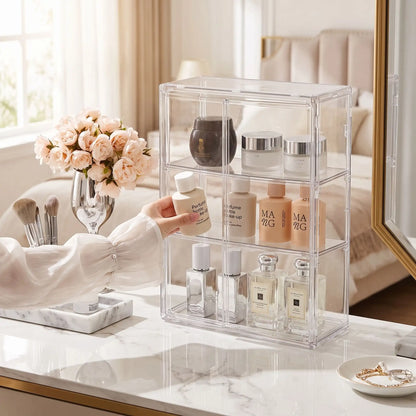 rangement maquillage avec etagers
