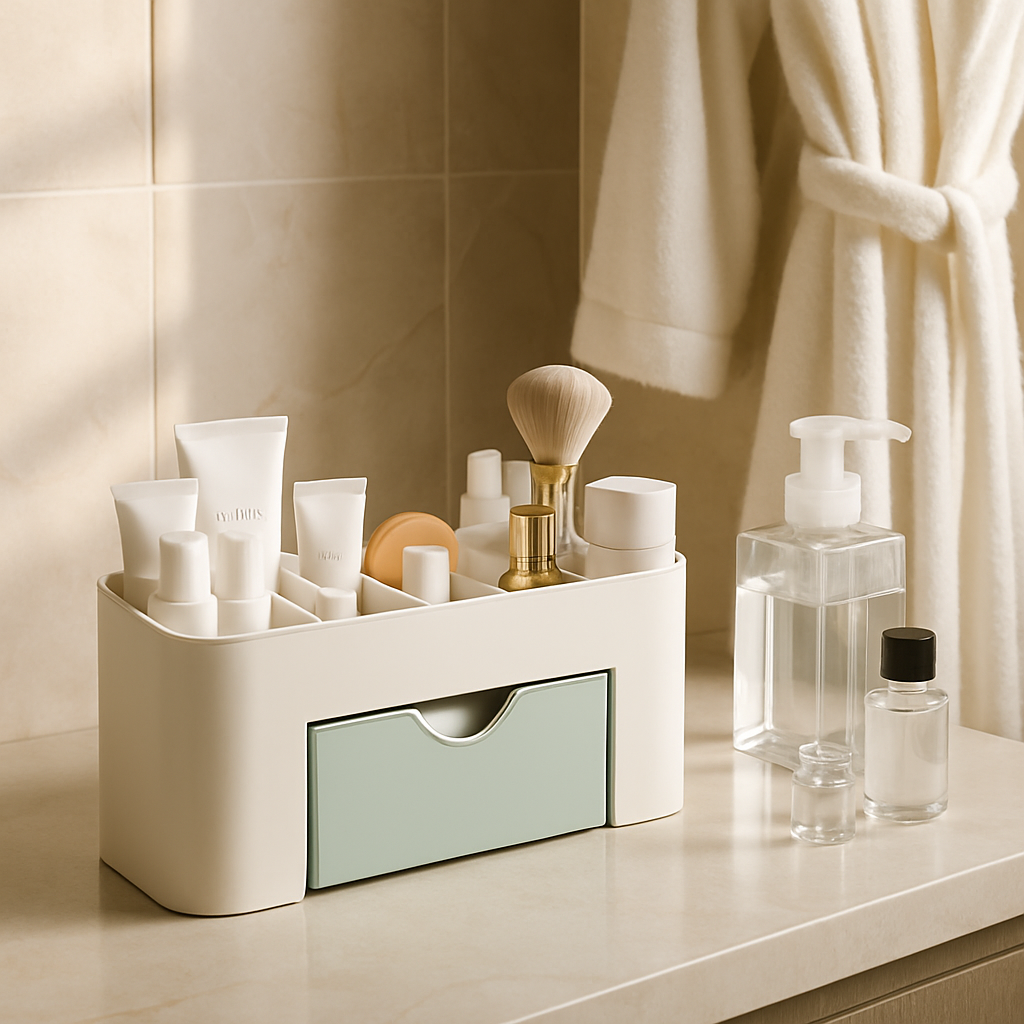 rangement maquillage avec tiroirs coulissantes