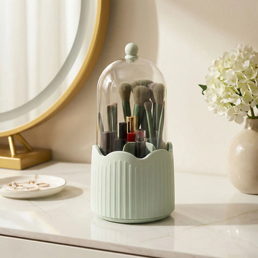 rangement maquillage pinceaux compact