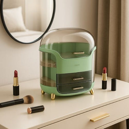 rangement maquillage transparent