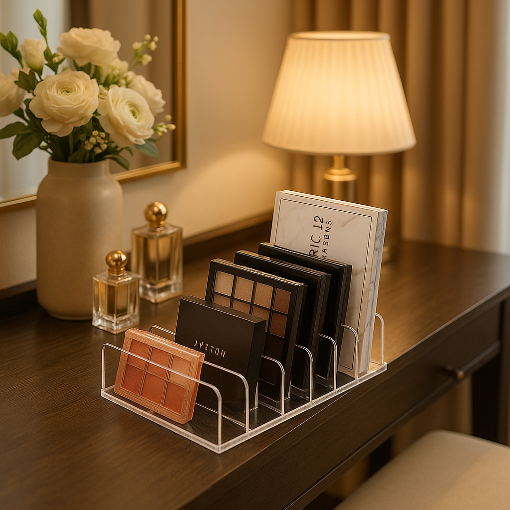 rangement maquillage visible