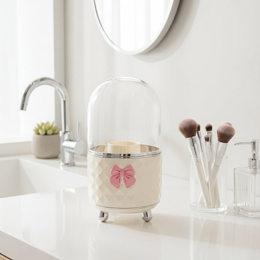 rangement pour pinceaux maquillage beige