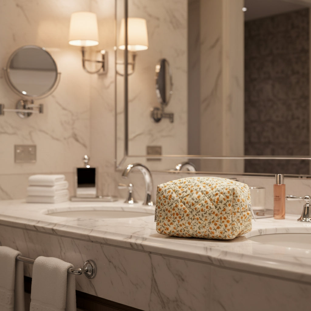 trousse de maquillage coton matelassee