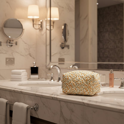 trousse de maquillage coton matelassee