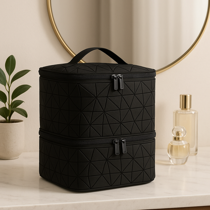 trousse de maquillage ferme avec compartiments