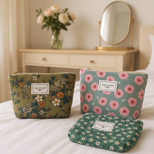 trousse de maquillage imprime floral