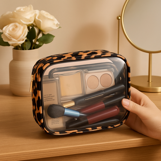 trousse de maquillage leopard