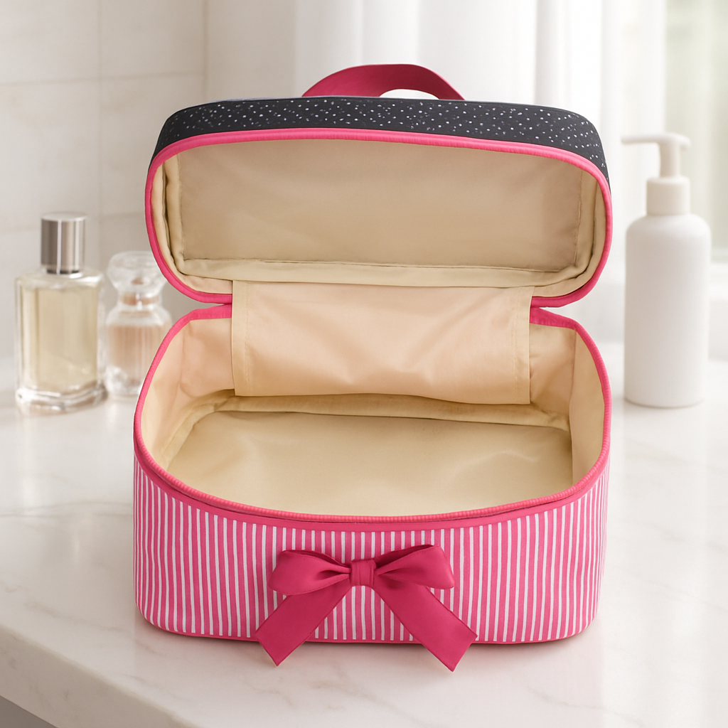 trousse de maquillage ouverte