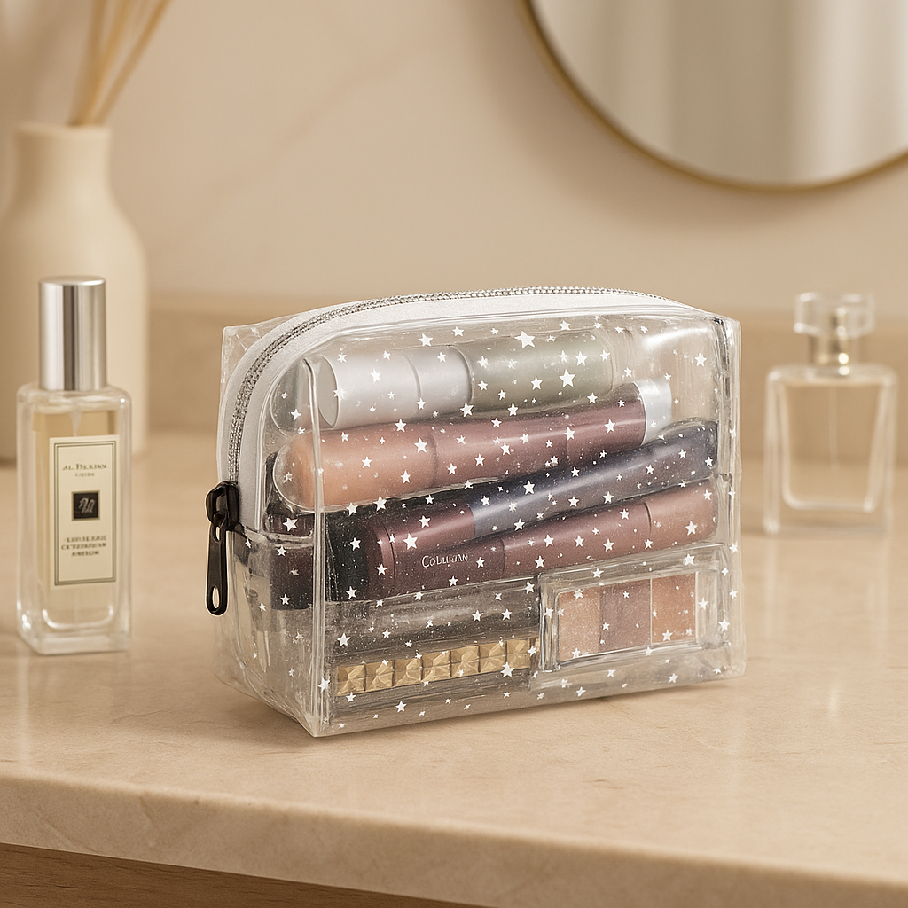 trousse de maquillage posee commode
