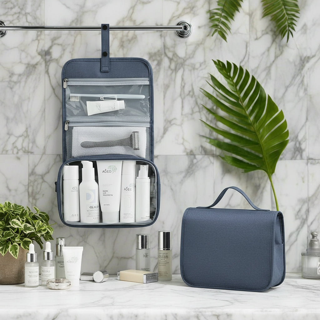 trousse de toilette accrochee douche