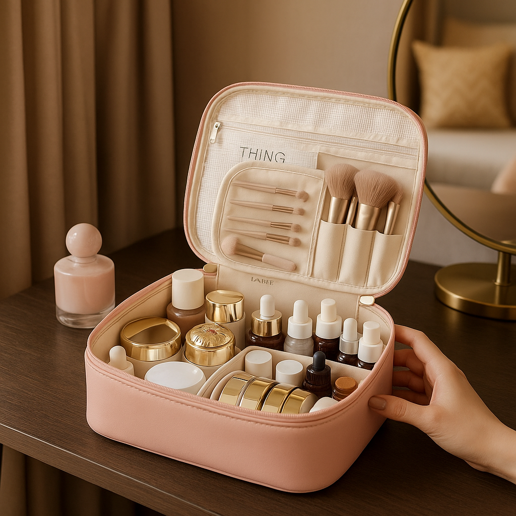 trousse de toilette femme tendance rose
