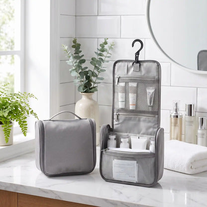 trousse de toilette homme depliante impermeable grise