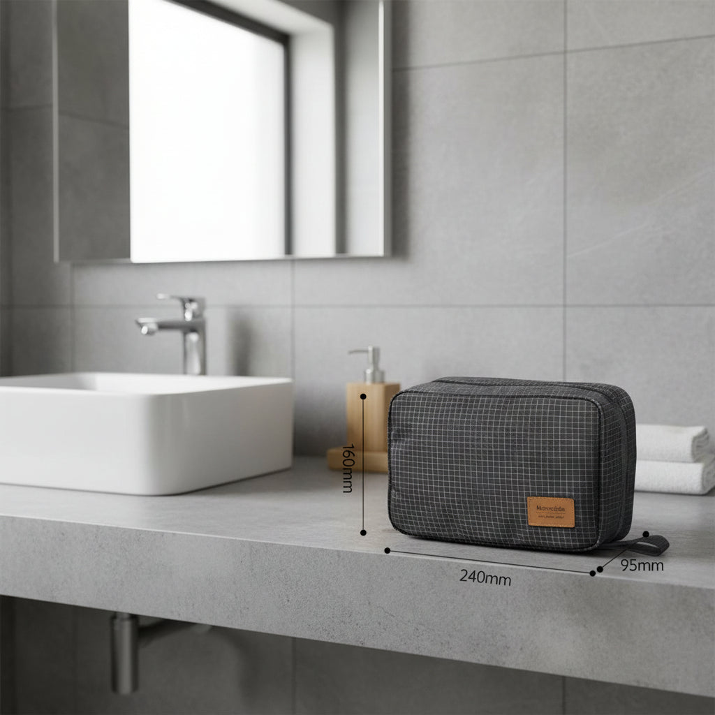 trousse de toilette homme motif carreau