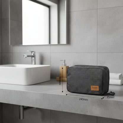 trousse de toilette homme motif carreau