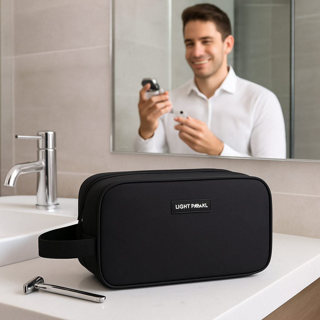 trousse de toilette homme voyage compact noir