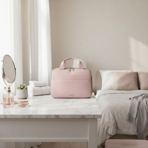 trousse de toilette impermeable femme rose