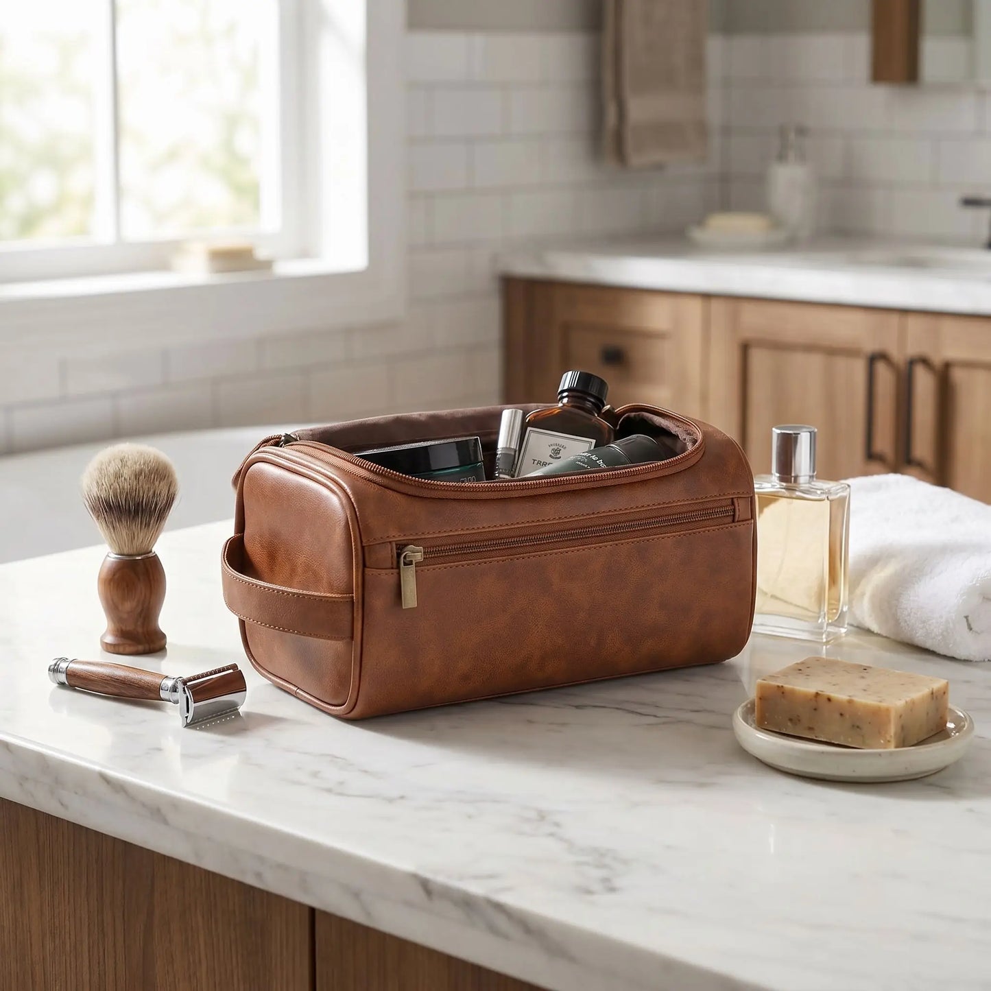 trousse de voyage homme cuir indispensable