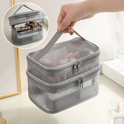 trousse maquillage gris