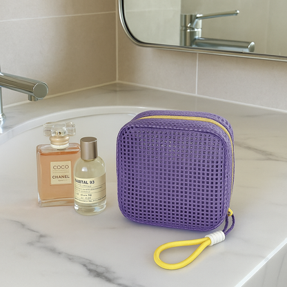 trousse maquillage mauve parfaite