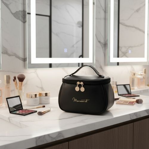 trousse maquillage noir elegance pratique