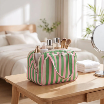 trousse maquillage souple grand format verte
