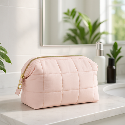 trousse toilette de voyage rose