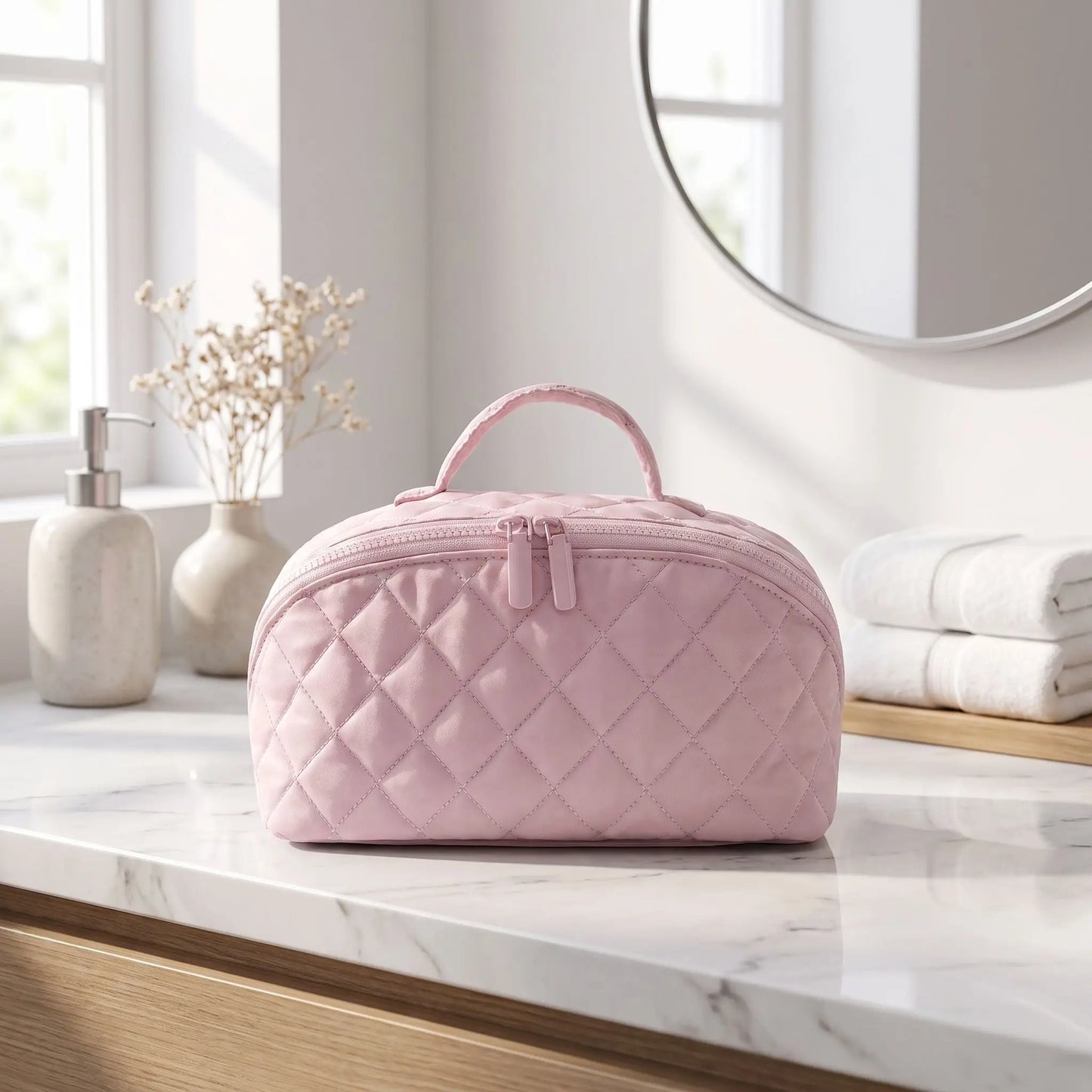 trousse toilette souple grande taille rose